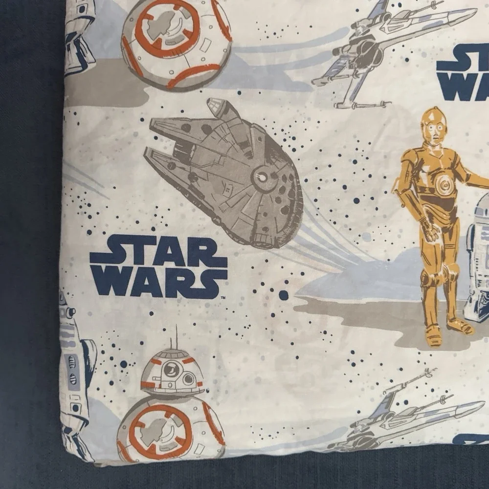 Pottery Barn Kids Star Wars Twin Size Duvet Cover Droid Millennium Falcon CP3O